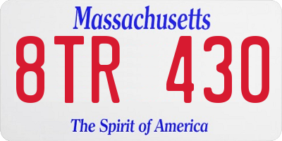 MA license plate 8TR430