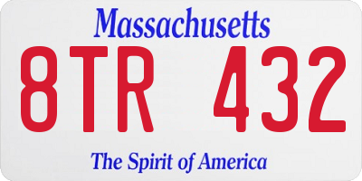 MA license plate 8TR432