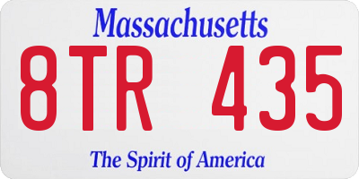 MA license plate 8TR435