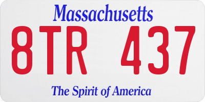 MA license plate 8TR437