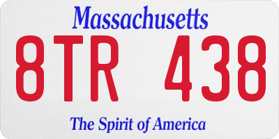 MA license plate 8TR438