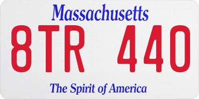 MA license plate 8TR440