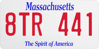 MA license plate 8TR441