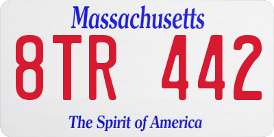 MA license plate 8TR442
