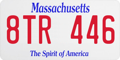MA license plate 8TR446