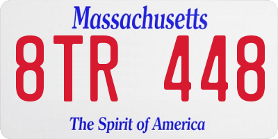 MA license plate 8TR448