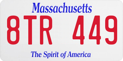 MA license plate 8TR449