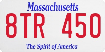 MA license plate 8TR450