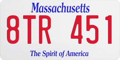MA license plate 8TR451