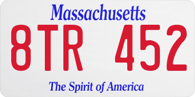 MA license plate 8TR452
