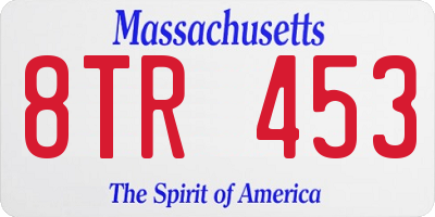 MA license plate 8TR453