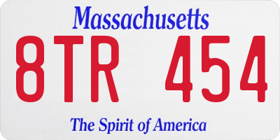 MA license plate 8TR454