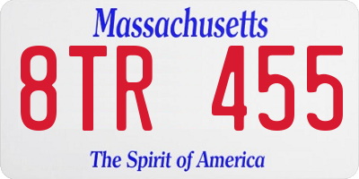 MA license plate 8TR455