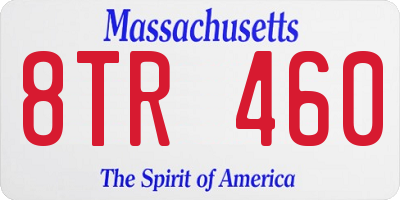MA license plate 8TR460