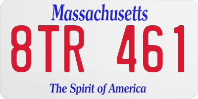 MA license plate 8TR461