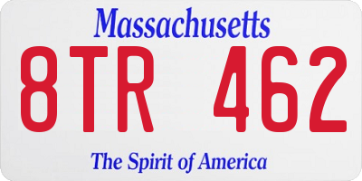 MA license plate 8TR462