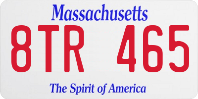 MA license plate 8TR465