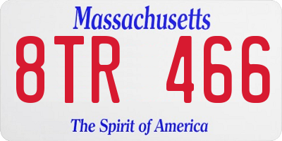 MA license plate 8TR466