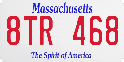 MA license plate 8TR468