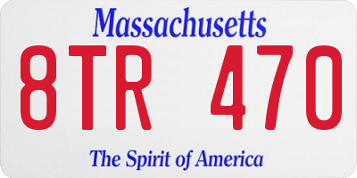 MA license plate 8TR470