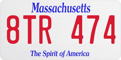 MA license plate 8TR474