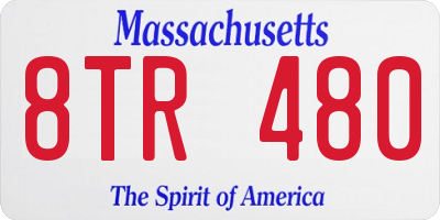 MA license plate 8TR480