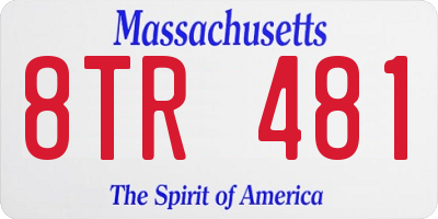 MA license plate 8TR481