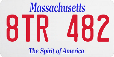 MA license plate 8TR482