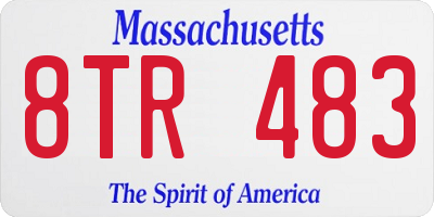 MA license plate 8TR483