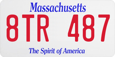 MA license plate 8TR487