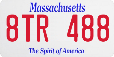 MA license plate 8TR488