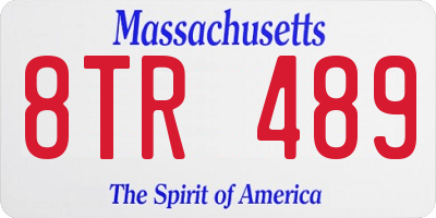 MA license plate 8TR489