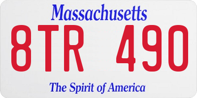 MA license plate 8TR490