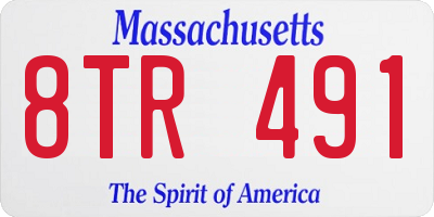 MA license plate 8TR491
