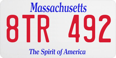 MA license plate 8TR492