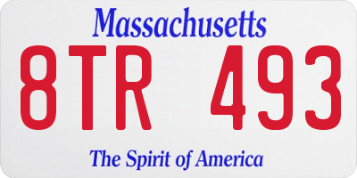 MA license plate 8TR493