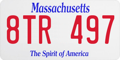 MA license plate 8TR497