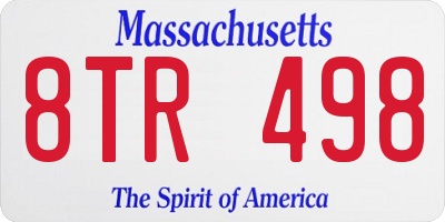 MA license plate 8TR498