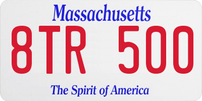 MA license plate 8TR500