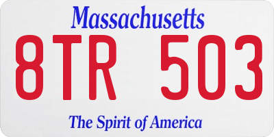 MA license plate 8TR503