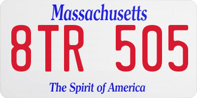 MA license plate 8TR505