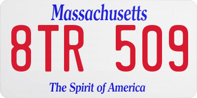 MA license plate 8TR509