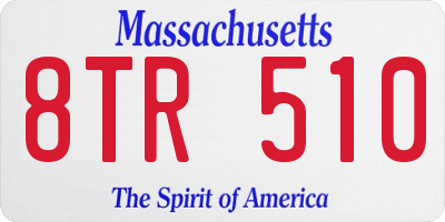 MA license plate 8TR510