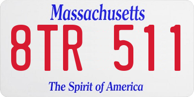 MA license plate 8TR511