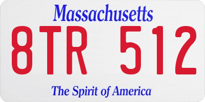MA license plate 8TR512