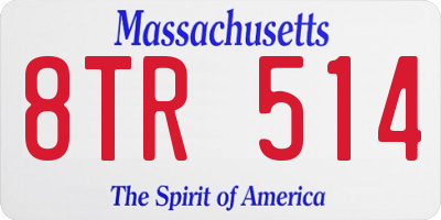 MA license plate 8TR514