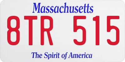 MA license plate 8TR515