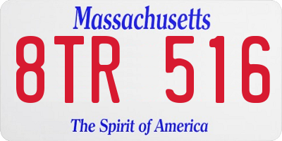 MA license plate 8TR516