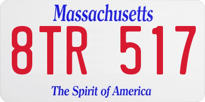 MA license plate 8TR517