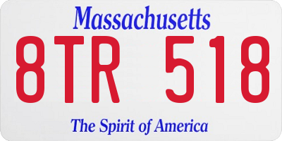 MA license plate 8TR518
